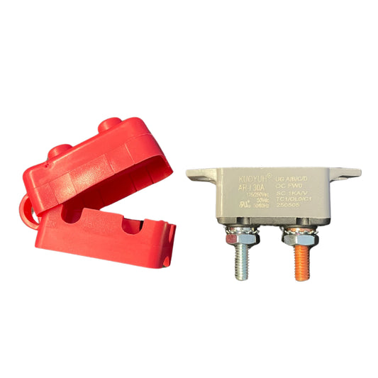30-Amp or 50-Amp 12 Volt Automatic Reset Circuit Breaker