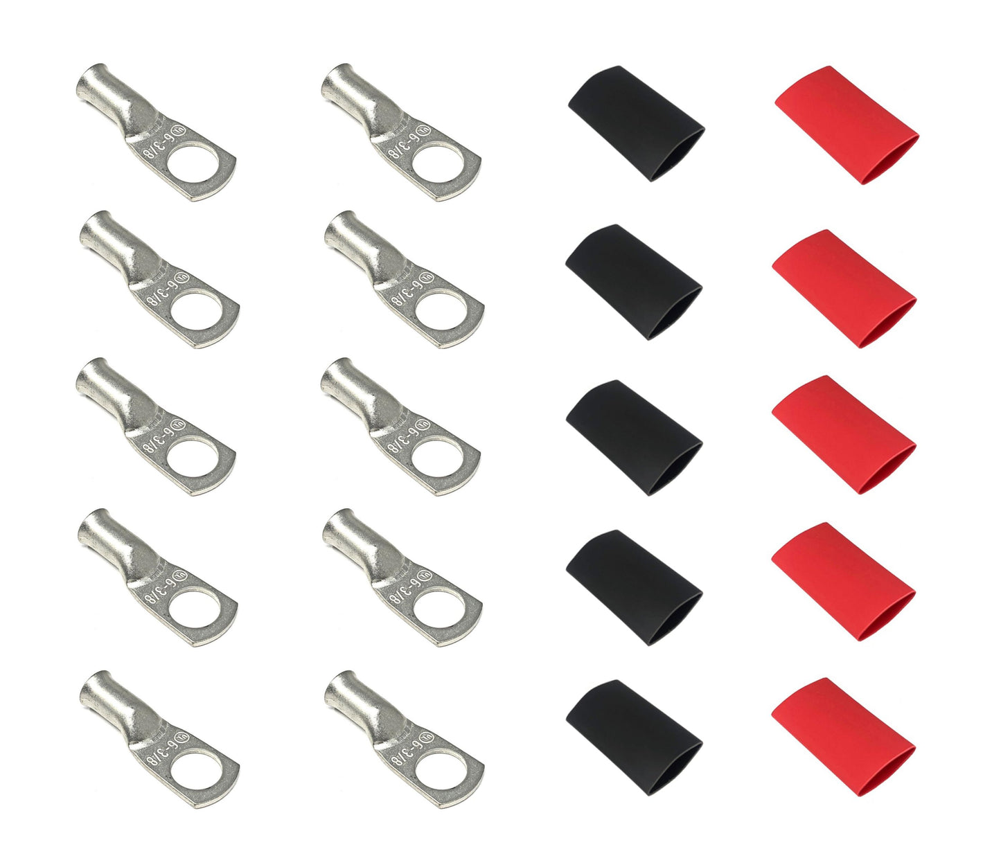 6 Gauge Cable Lugs with Heat Shrink Tubing Kit