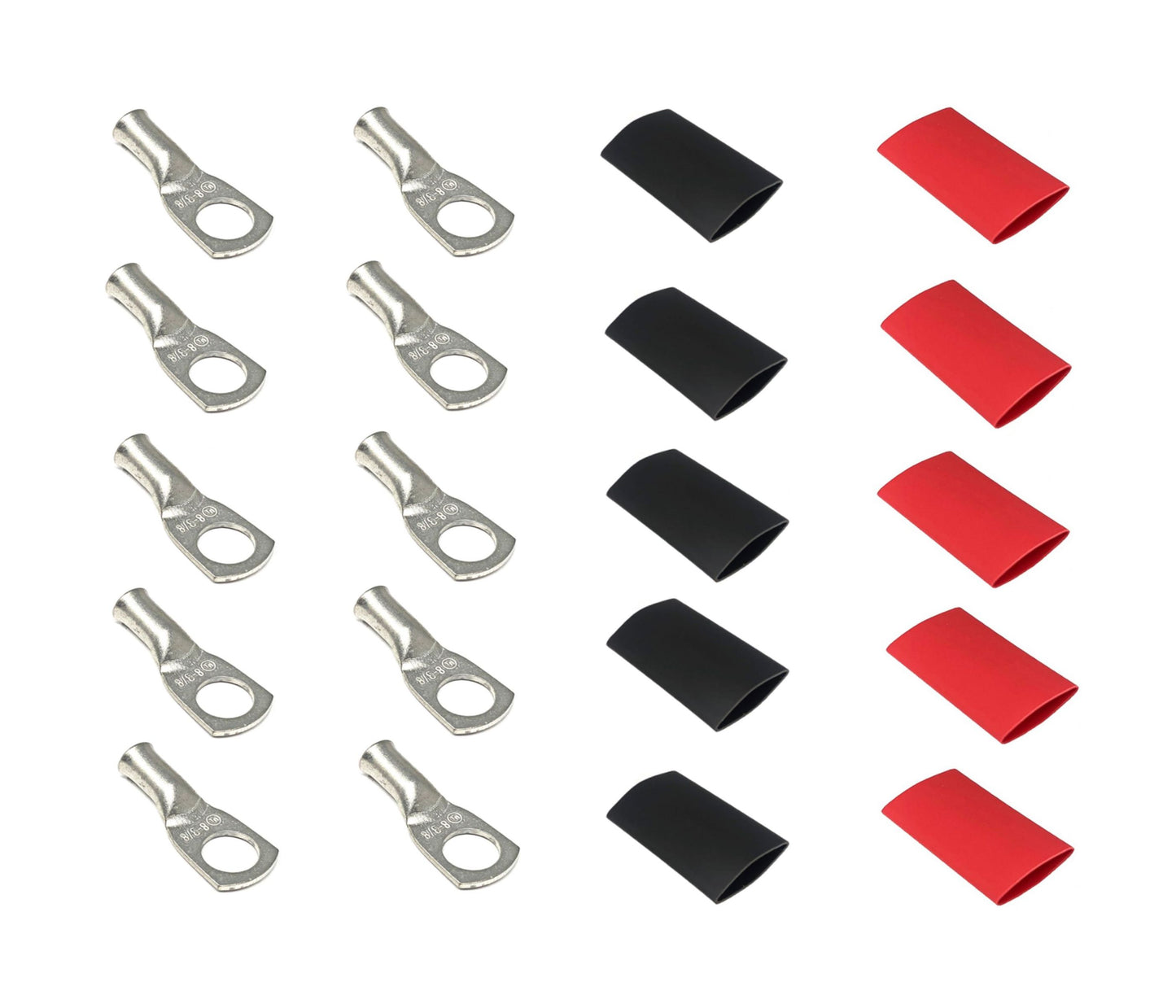 8 Gauge Cable Lugs with Heat Shrink Tubing Kit