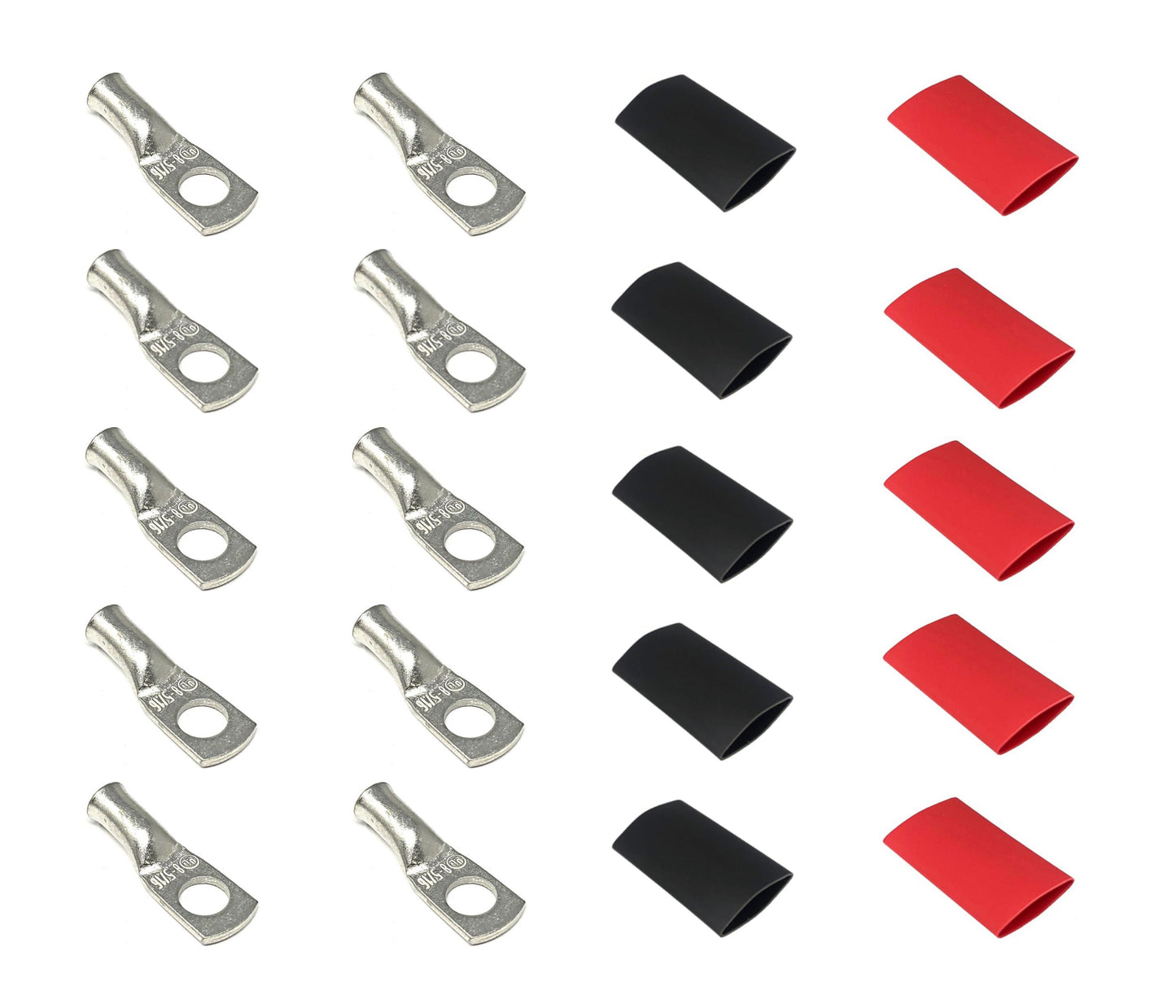 8 Gauge Cable Lugs with Heat Shrink Tubing Kit