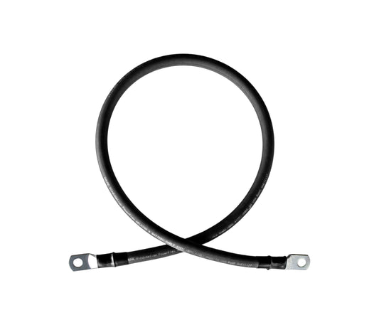 4 Gauge (AWG) Single Black Pure Copper Battery Cable Wire with Lug Connector Ring Terminals