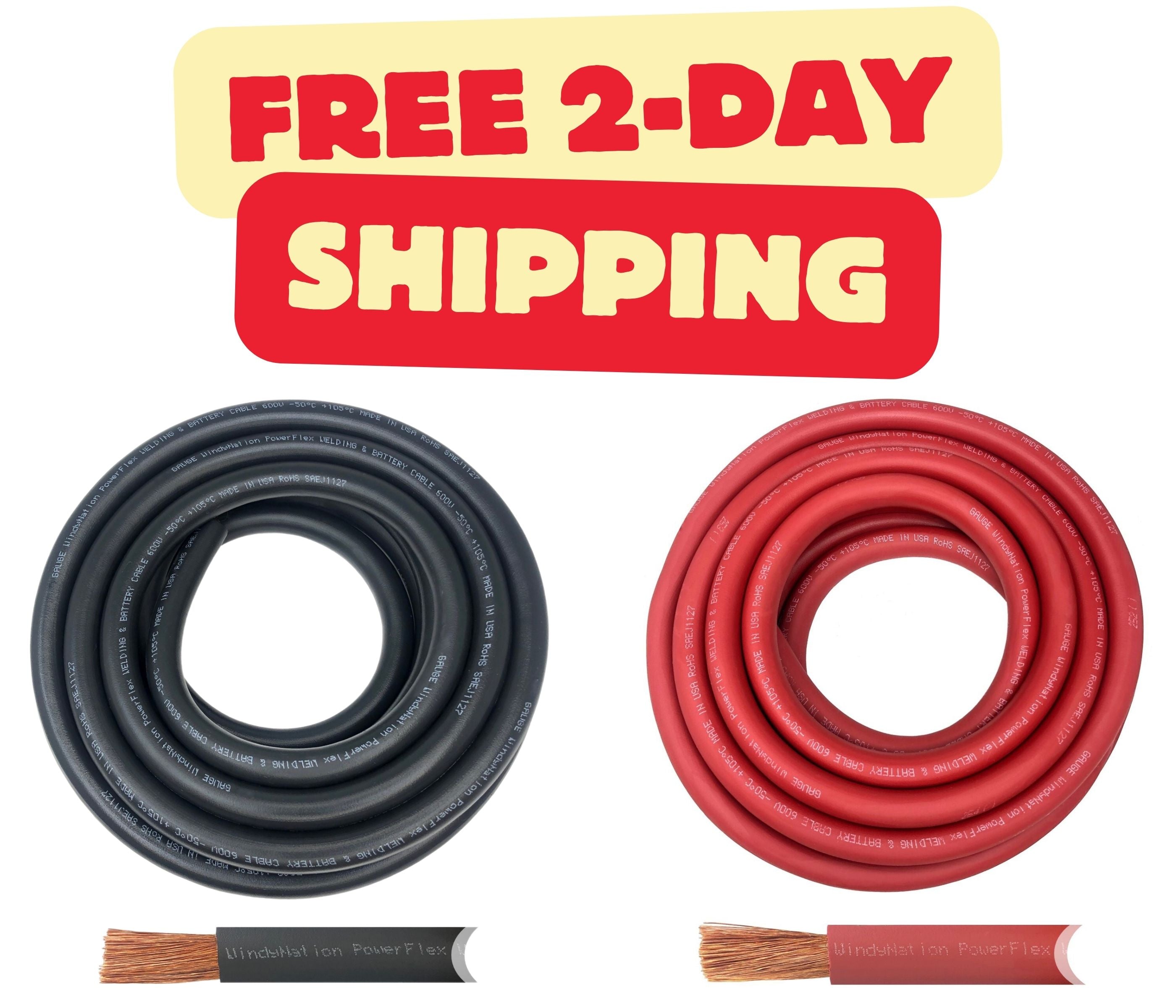 ACDC 50 FT 6 Gauge AWG Welding Lead Battery Cable Pure Copper Made In USA