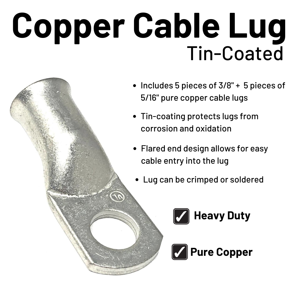 tin coated pure copper cable lug specifications