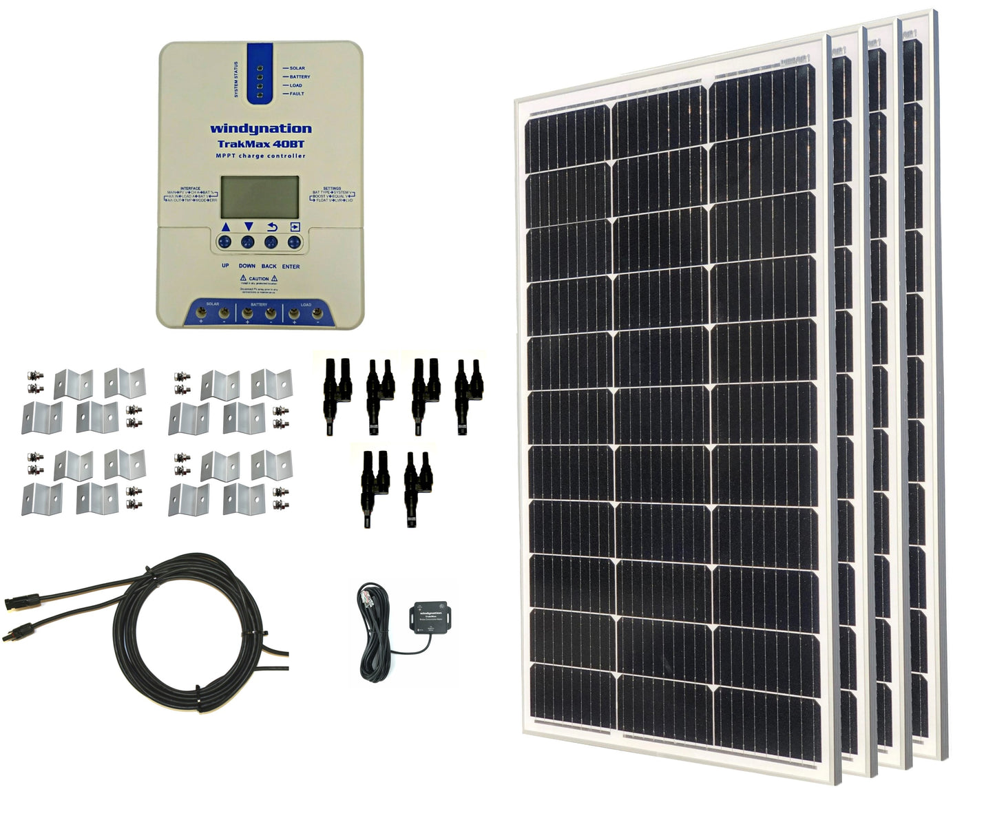 400-Watt Monocrystalline Solar Panel Kits with TrakMax MPPT 40A Charge Controller