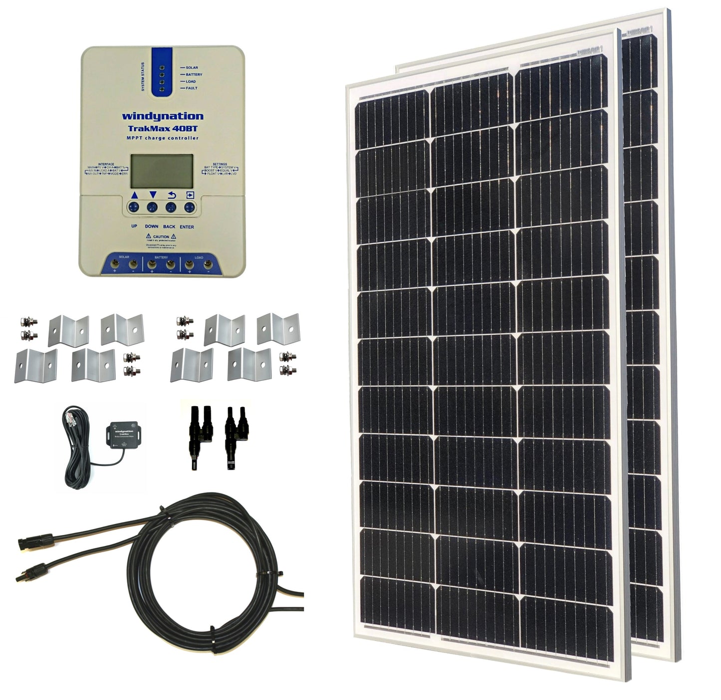 200-Watt Monocrystalline Solar Panel Kits with TrakMax MPPT 40A Charge Controller