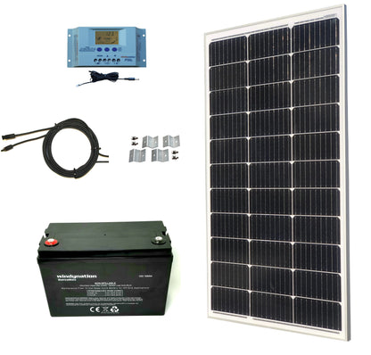100-Watt Monocrystalline Solar Panel Kits with P30L LCD Solar Charge Controller