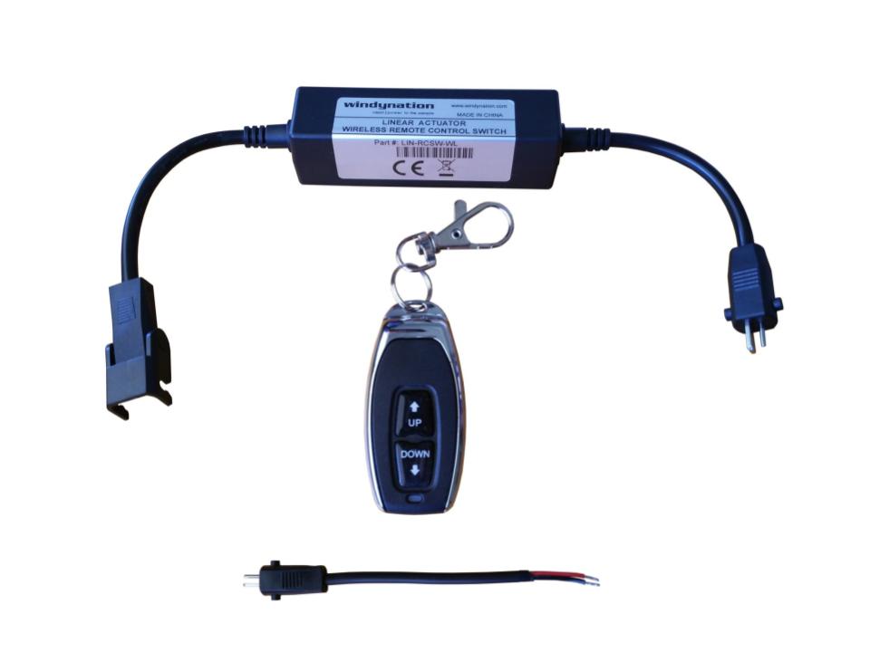 Linear Actuator or DC Motor Power Supply + DPDT Wireless Remote Control Up Down Switch + Wiring