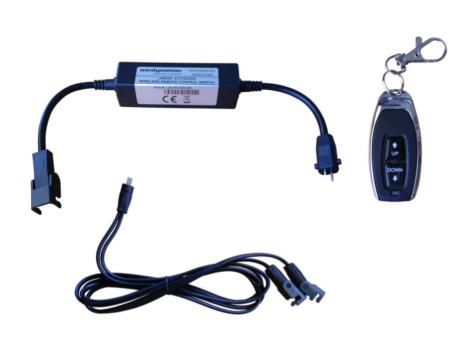 Linear Actuator or DC Motor Power Supply + DPDT Wireless Remote Control Up Down Switch + Wiring