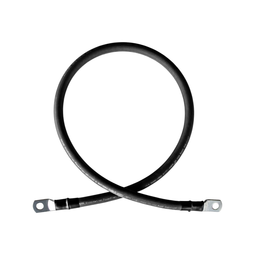 1/0 Gauge (AWG) Black and Red Pure Copper Battery Cable Wire with Lug Connector Ring Terminals