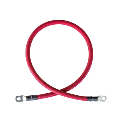 4 Gauge (AWG) Black and Red Pure Copper Battery Cable Wire with Lug Connector Ring Terminals