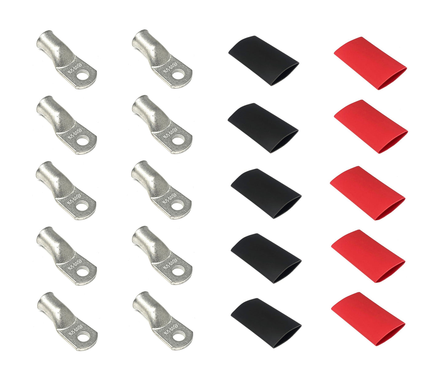 1/0 Gauge Cable Lugs with Heat Shrink Tubing Kit