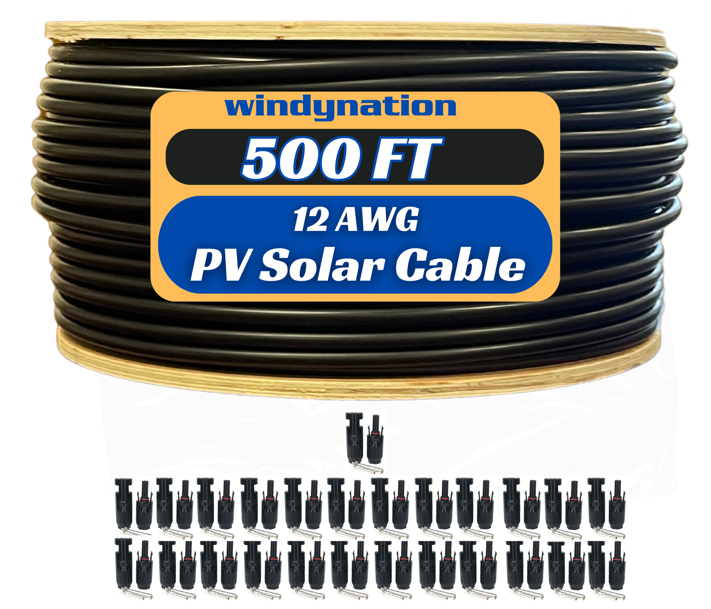 500 Foot Spool 12 Gauge 12 AWG Solar Panel Extension Cable Wire Black or Red Pure Copper