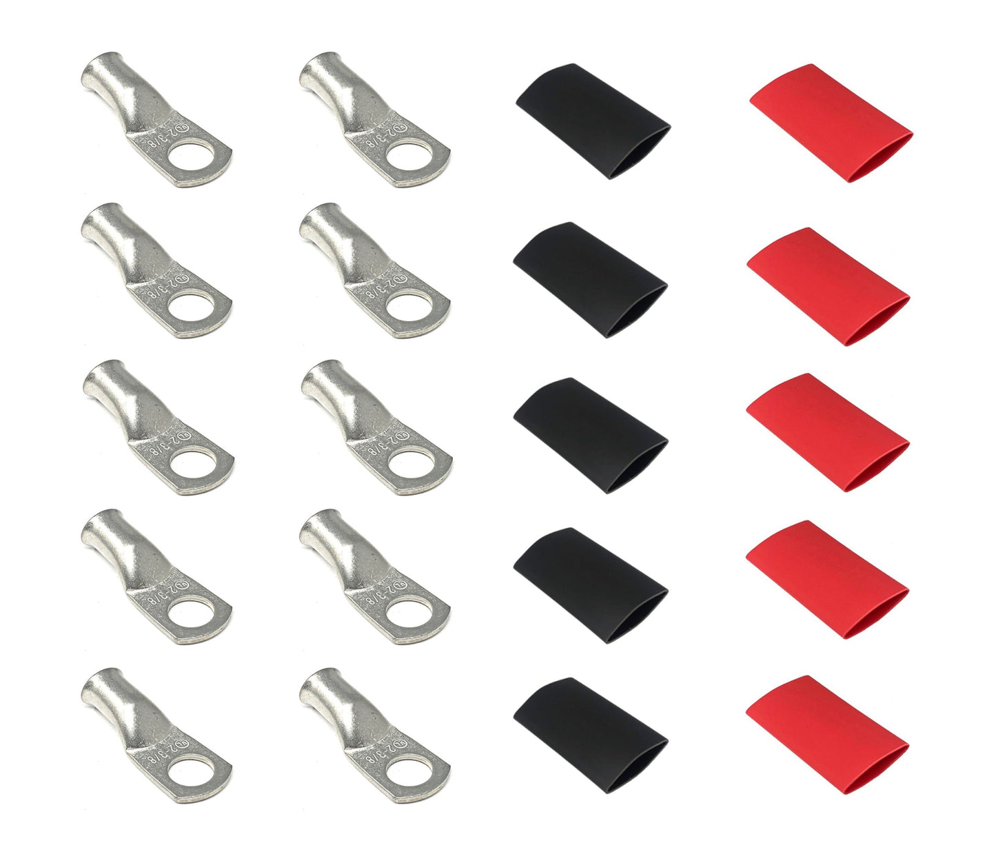 2 Gauge Cable Lugs with Heat Shrink Tubing Kit