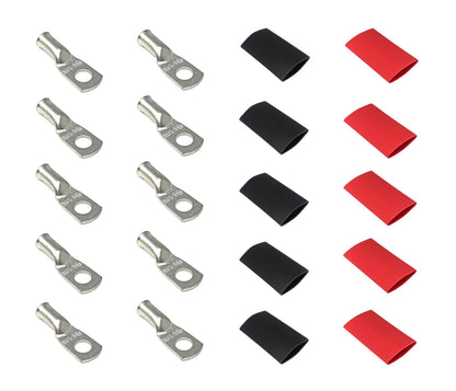 6 Gauge Cable Lugs with Heat Shrink Tubing Kit