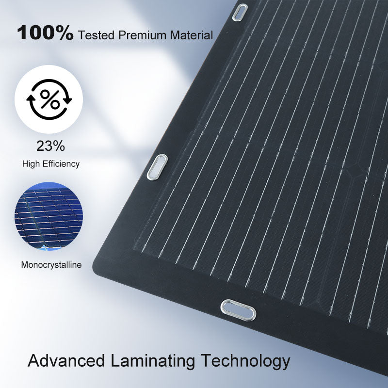 100 Watt 12V Flextreme Flexible Thin Lightweight Monocrystalline ETFE Solar Panel --- Bends 360 Degrees