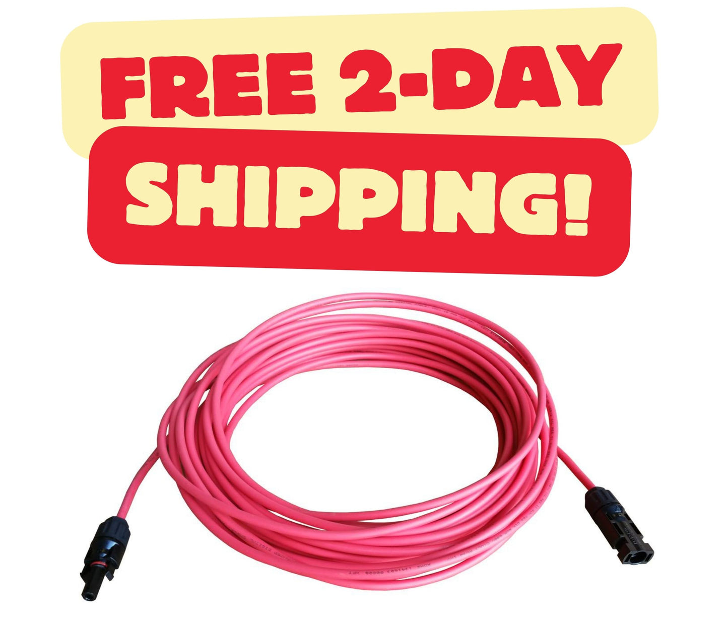 12 Gauge (AWG) Black + Red Solar Panel Extension Cable Wire with Solar Connectors