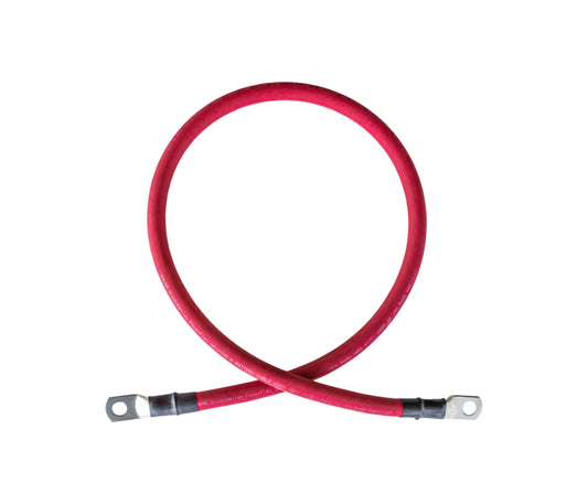 1/0 Gauge (AWG) Single Red Pure Copper Battery Cable Wire with Lug Connector Ring Terminals