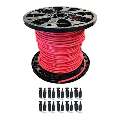 500 Foot Spool 10 Gauge 10 AWG Solar Panel Extension Cable Wire Black or Red Pure Copper