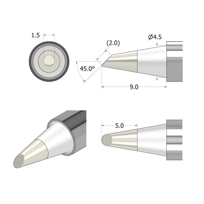 FixHub Soldering Iron Bevel 1.5 Tip