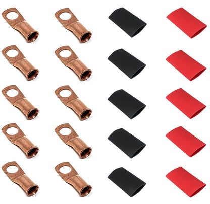 4 gauge pure copper cable lugs with heat shrink