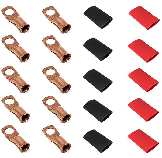 4 gauge pure copper cable lugs with heat shrink