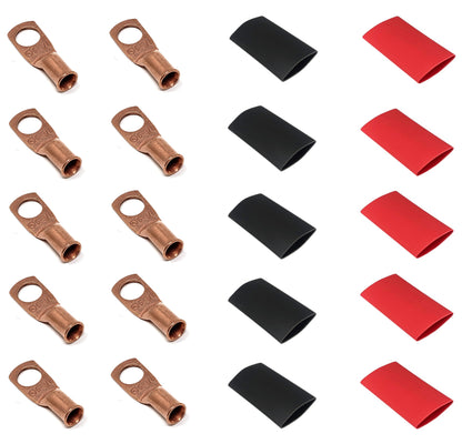 6 gauge pure copper cable lugs with heat shrink