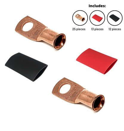 6 gauge pure copper lug with heat shrink