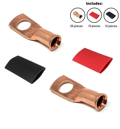 8 gauge pure copper lugs with heat shrink