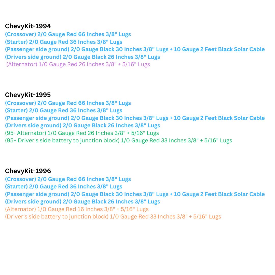 Custom Chevy Cable Kits