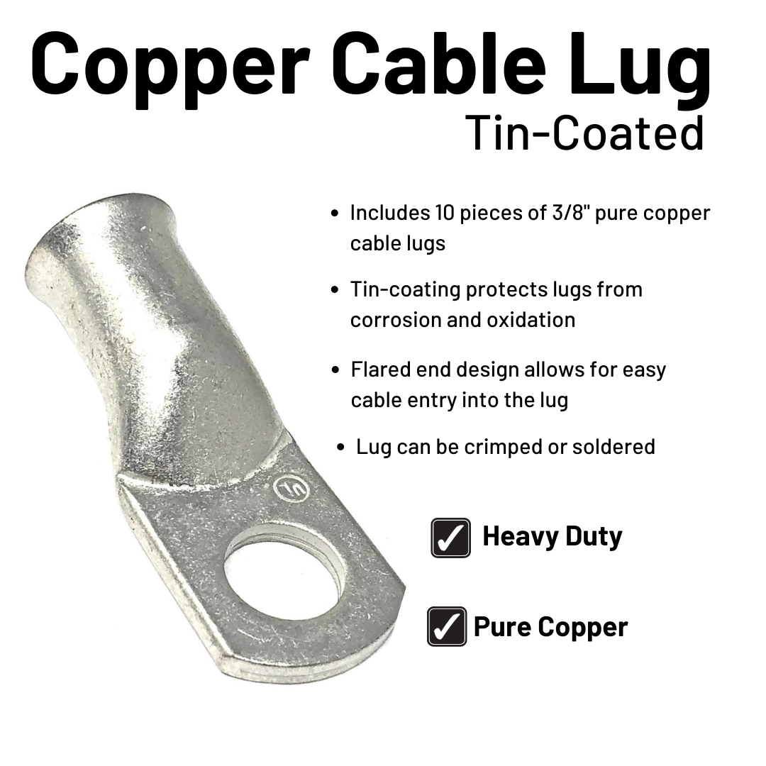 ACDC 10-Foot 8 AWG Welding & Battery Cable – Pure Stranded Copper, Black, Made In USA