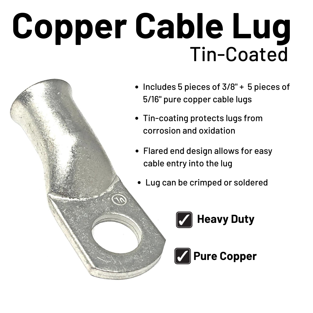 tin coated copper cable lug specification