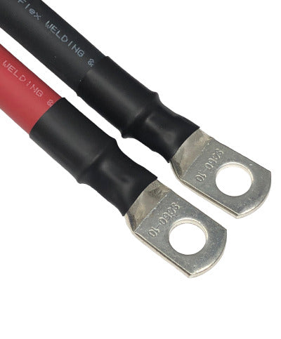 6 Gauge (AWG) Black and Red Pure Copper Battery Cable Wire with Lug Connector Ring Terminals
