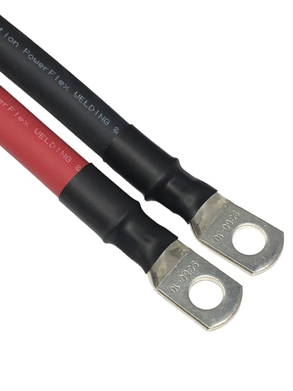 4/0 Gauge (AWG) Single Black Pure Copper Battery Cable Wire with Lug Connector Ring Terminals