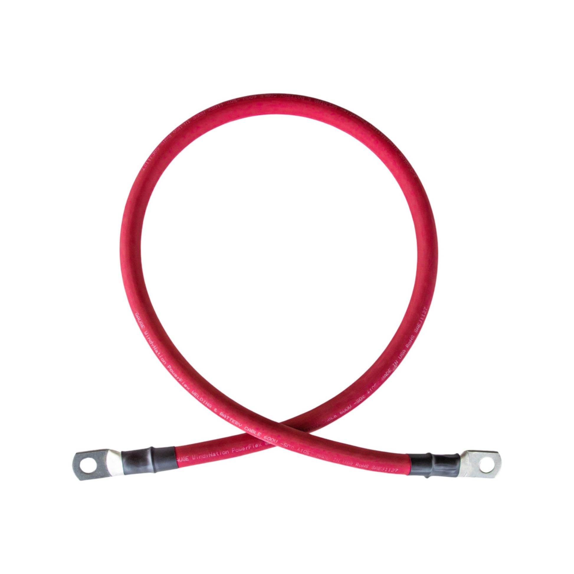 red copper battery cable with connectors