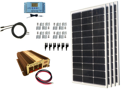 400-Watt Monocrystalline Solar Panel Kits with P30L LCD Solar Charge Controller