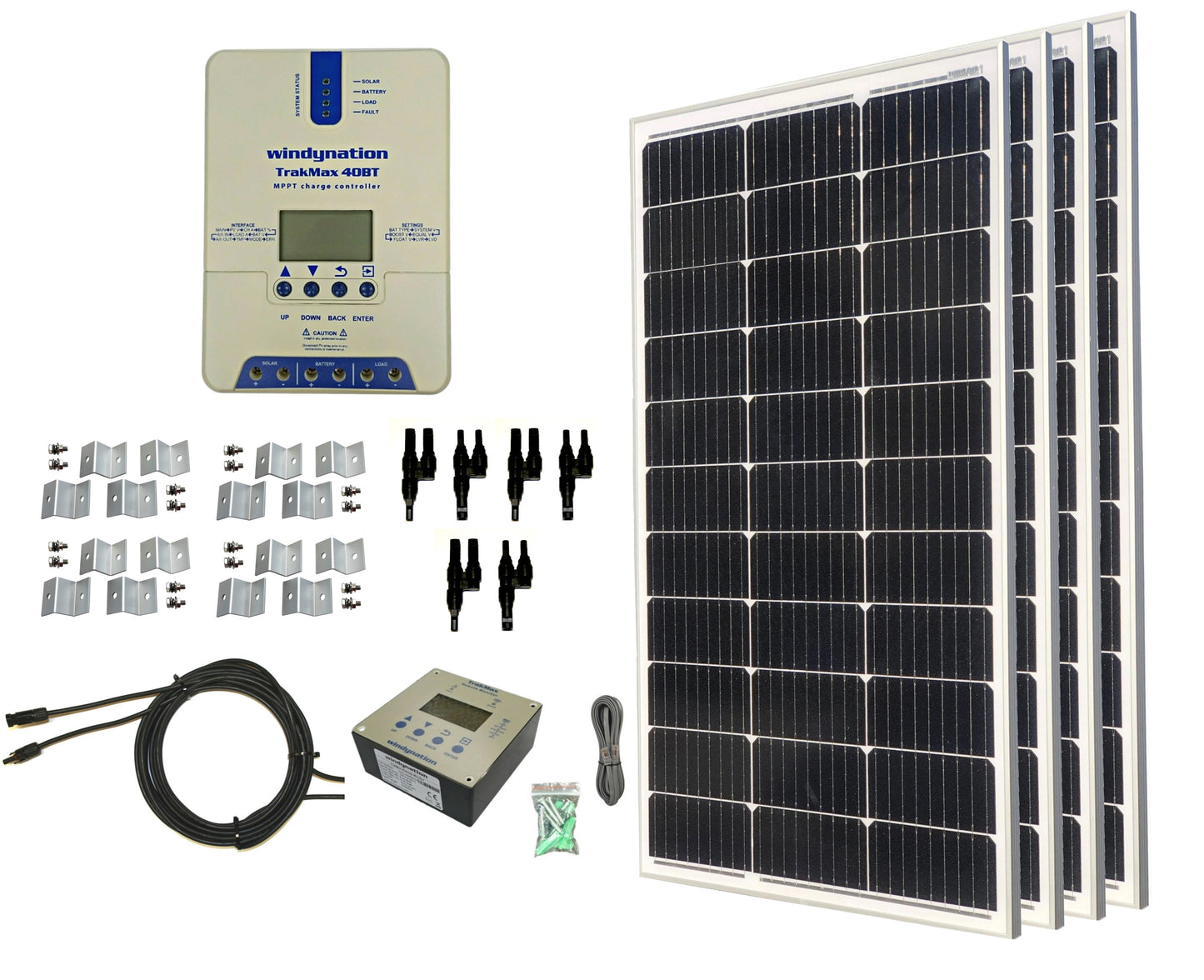 400-Watt Monocrystalline Solar Panel Kits with TrakMax MPPT 40A Charge Controller