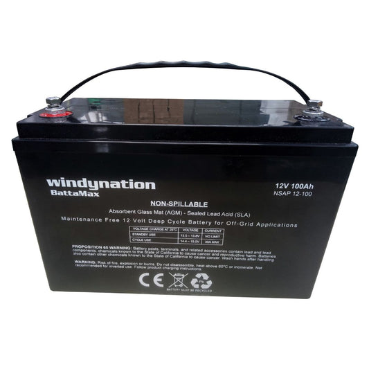 100 Amp-Hour 100ah 12V 12 Volt AGM Deep Cycle Sealed Lead Acid Battery