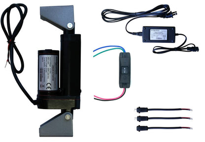 Linear Actuator 12-Volt 225lbs with Power Supply and Mounting Brackets + Up Down DPDT Switch