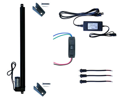 Linear Actuator 12-Volt 225lbs with Power Supply and Mounting Brackets + Up Down DPDT Switch