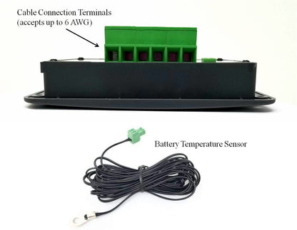 P30LF Flush Mount 30A Solar Charge Controller with LCD Display and Battery Temperature Sensor
