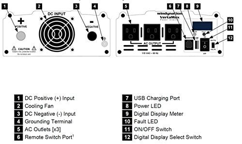 VertaMax 1000 Watt 12 Volt Pure Sine Wave Power Inverter